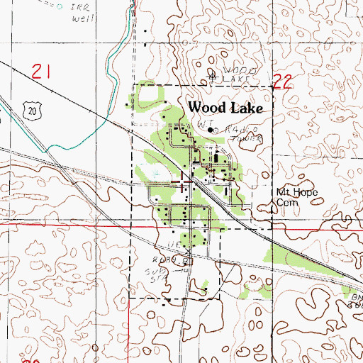 Topographic Map of Wood Lake Union Church, NE