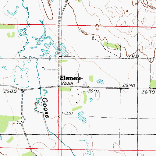 Topographic Map of Elsmere Post Office, NE