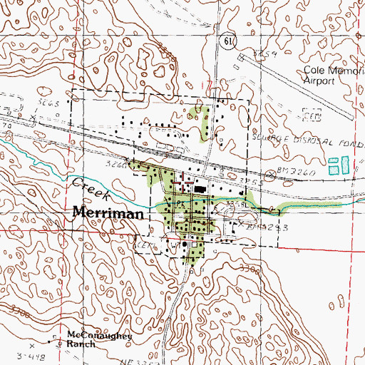 Topographic Map of Merriman Post Office, NE
