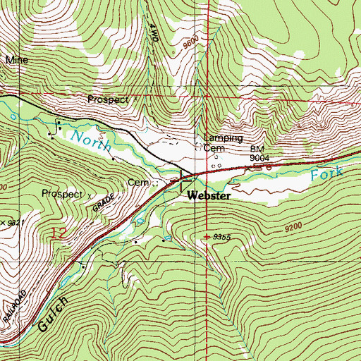 Topographic Map of Kenosha Gulch, CO