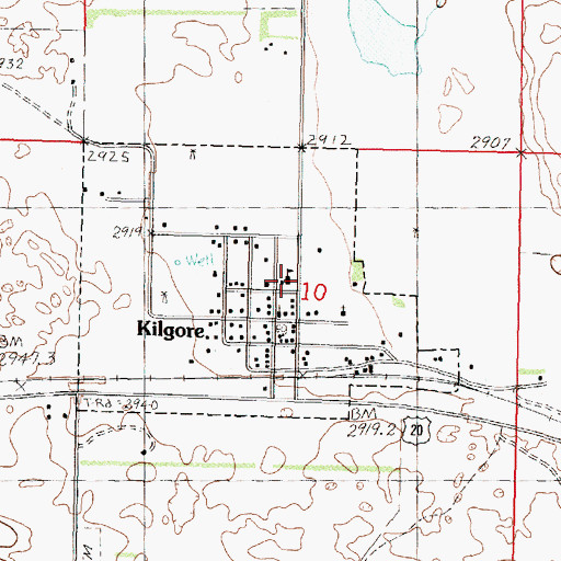 Topographic Map of Cody-Kilgore Eleventary School, NE