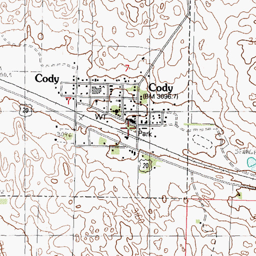 Topographic Map of Cody City Park Campground, NE