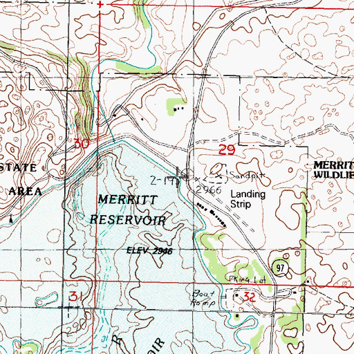 Topographic Map of Merritt Reservoir Main Area Campground, NE