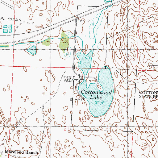 Topographic Map of Cottonwood Lake Camping Area, NE