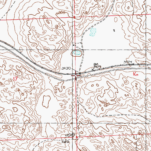 Topographic Map of West Ellsworth, NE
