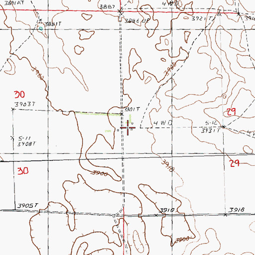 Topographic Map of Cilicia Post Office (historical), NE