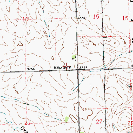 Topographic Map of Milan School, NE