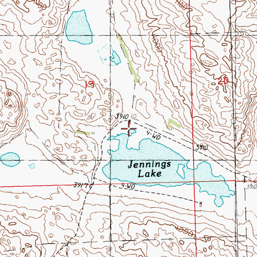 Topographic Map of Jennings (historical), NE