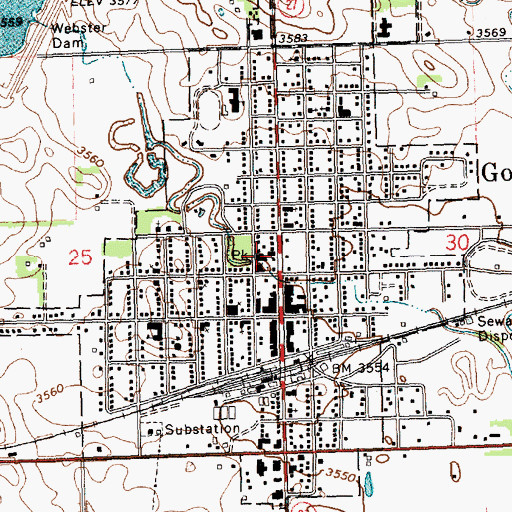 Topographic Map of Gordon Police Department, NE