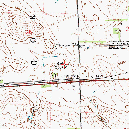 Topographic Map of Gordon Country Club, NE