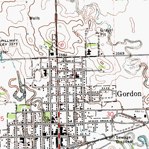 Topographic Map of Gordon Clinic, NE
