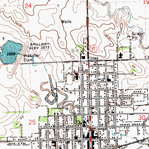 Topographic Map of Gordon Junior High School, NE