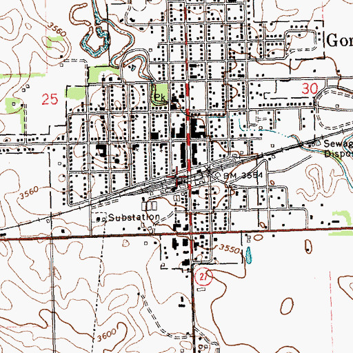 Topographic Map of Gordon, NE