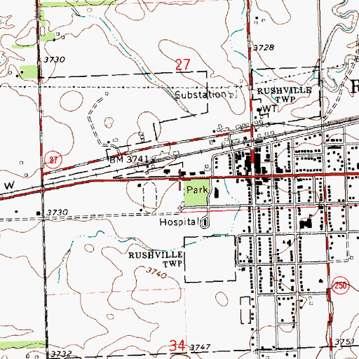 Topographic Map of Farmers Co-op Elevator Company Elevator, NE