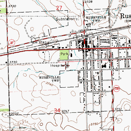 Topographic Map of Parkview Lodge Nursing Home, NE