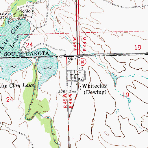 Topographic Map of Whiteclay Post Office - CPO, NE