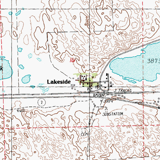 Topographic Map of Lakeside Public School, NE