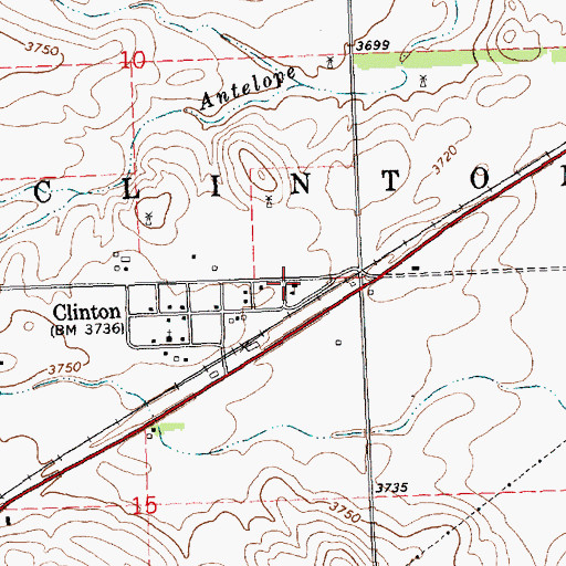 Topographic Map of Clinton Public School, NE