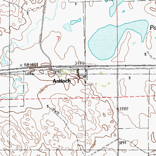 Topographic Map of Antioch Public School, NE