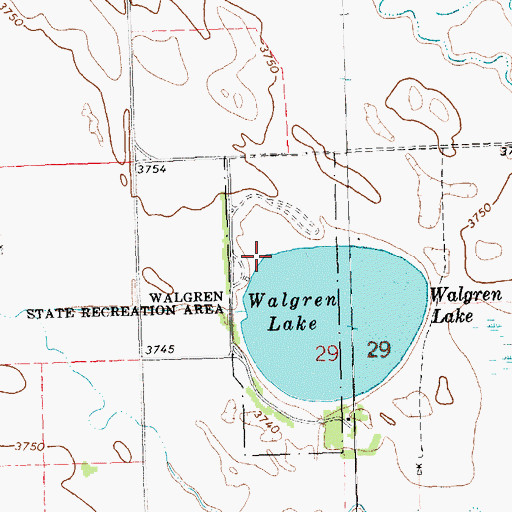 Topographic Map of Walgren Lake Camping Area, NE