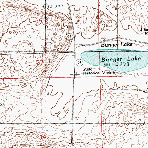 Topographic Map of Mari Sandoz State Historical Marker, NE