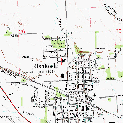 Topographic Map of Oshkosh Medical Clinic, NE