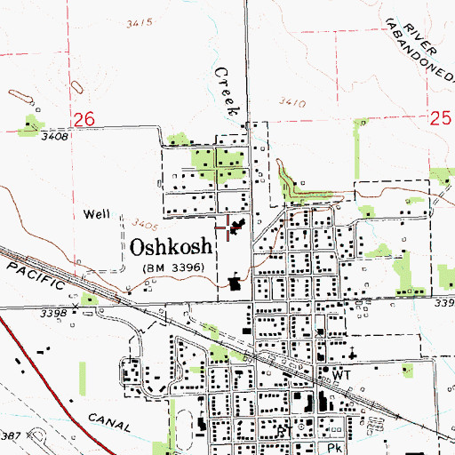 Topographic Map of Garden County Health Services, NE