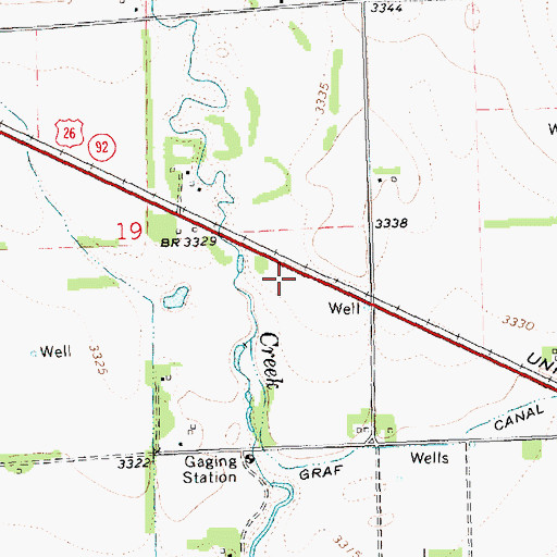 Topographic Map of Battle of Blue Water Historical Marker, NE