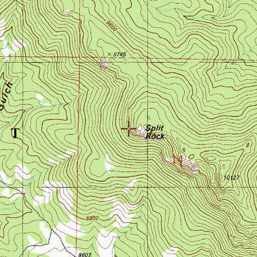 Topographic Map of Split Rock, CO