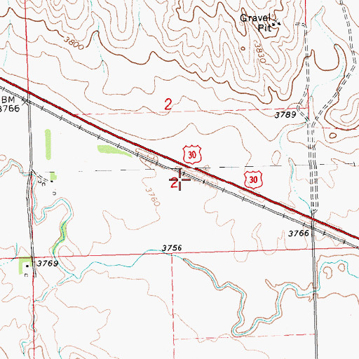 Topographic Map of Perdu (historical), NE