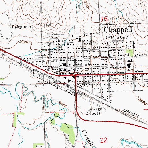 Topographic Map of United Methodist Church, NE