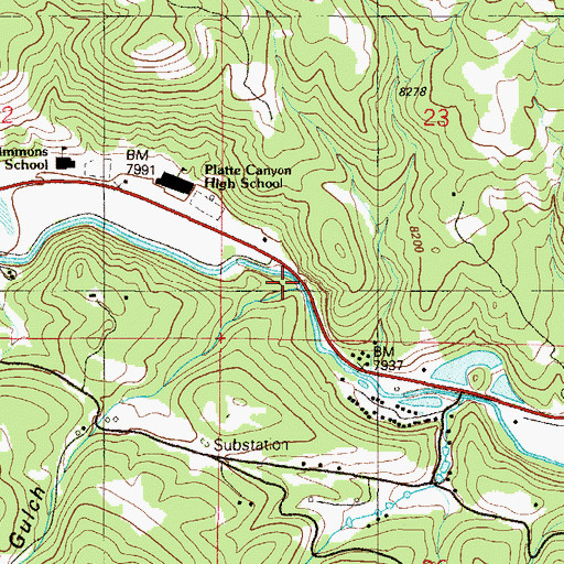 Topographic Map of McArthur Gulch, CO