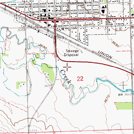 Topographic Map of Creekside RV Park and Campground, NE