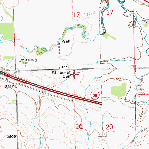 Topographic Map of Saint Joseph Cemetery, NE