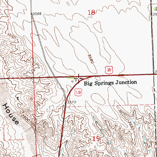 Topographic Map of Big Springs Junction, NE