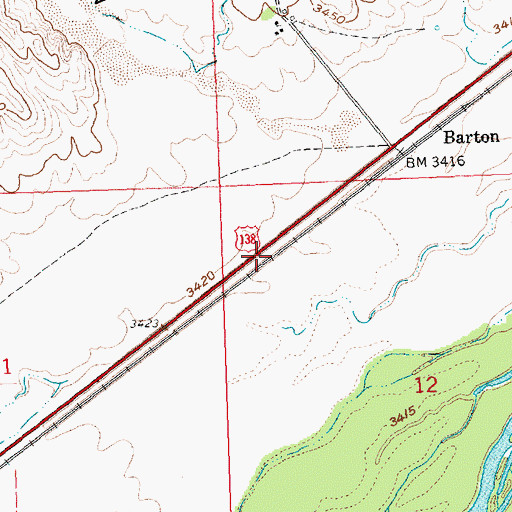 Topographic Map of Interchange 101, NE