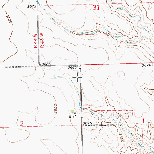 Topographic Map of Interchange 95, NE