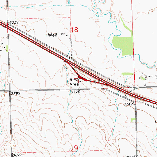 Topographic Map of Historic Lodgepole Creek Valley Historical Marker, NE
