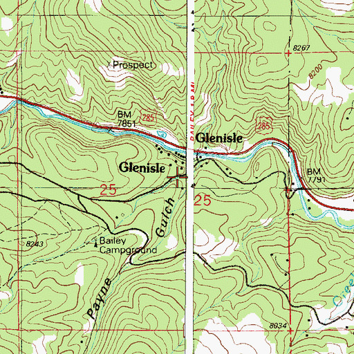 Topographic Map of Payne Gulch, CO