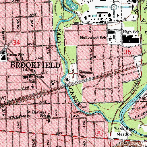 Topographic Map of Kiwanis Park, IL