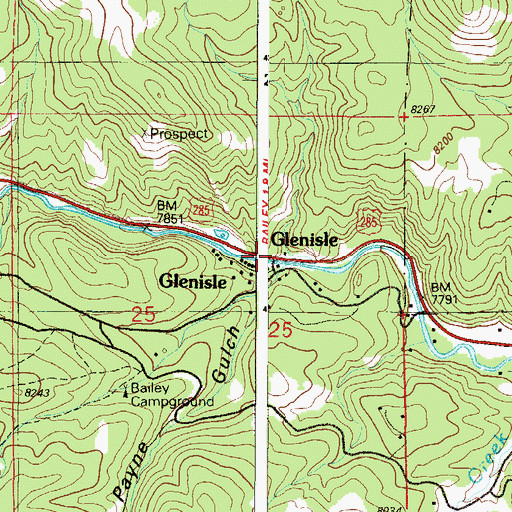 Topographic Map of Payne Creek, CO