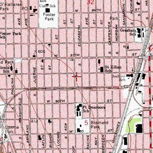 Topographic Map of Reorganized Church of Jesus Christ of Latter Day Saints, IL