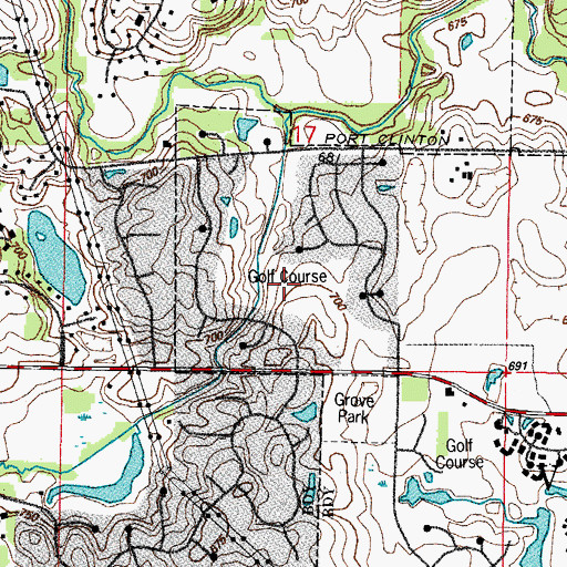 Topographic Map of Arboretum Golf Course, IL