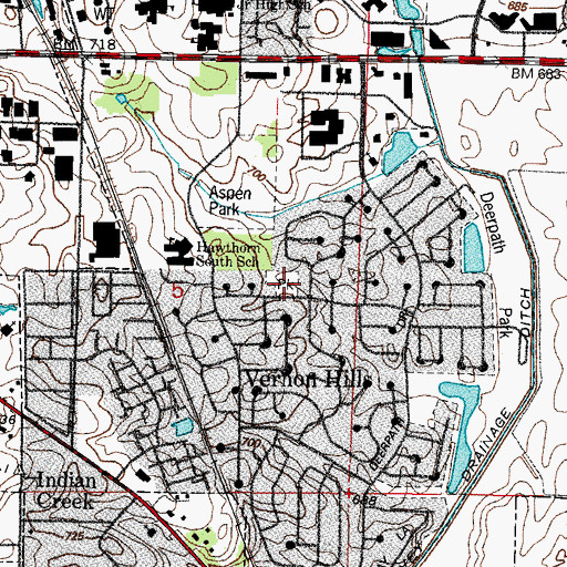 Topographic Map of Augusta Park, IL