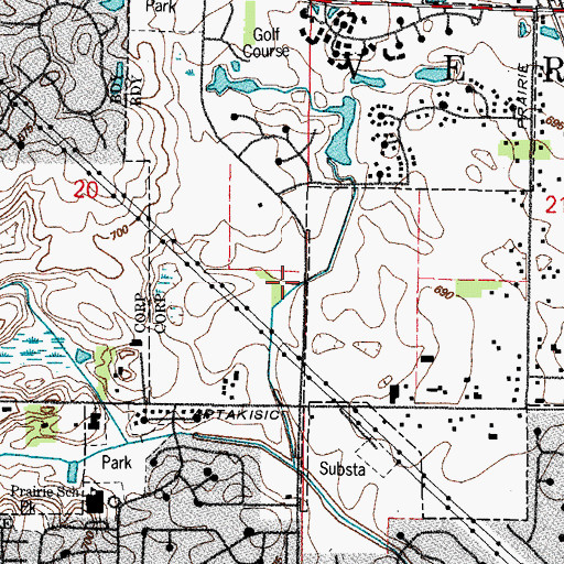 Topographic Map of Churchill Park, IL