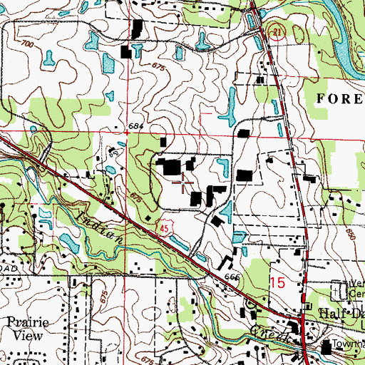 Topographic Map of Corporate Woods Business Park, IL