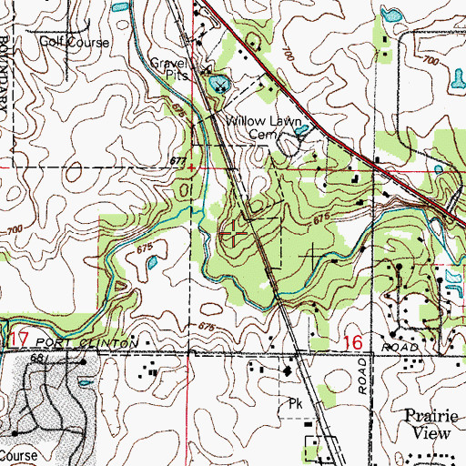 Topographic Map of Sullivan Woods, IL