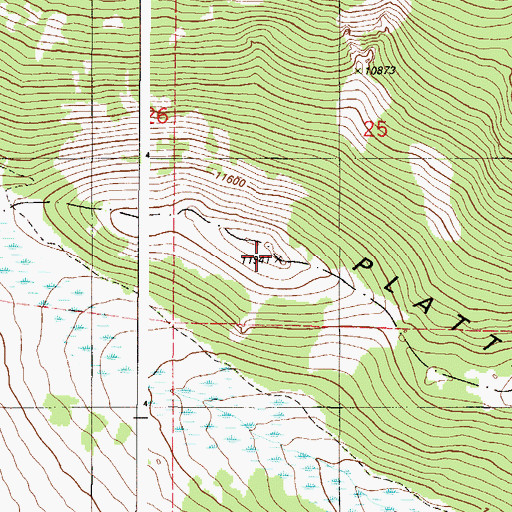 Topographic Map of Platte River Mountains, CO