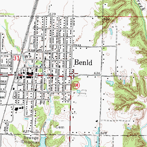 Topographic Map of East School (historical), IL