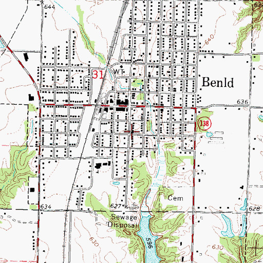 Topographic Map of First Baptist Church, IL